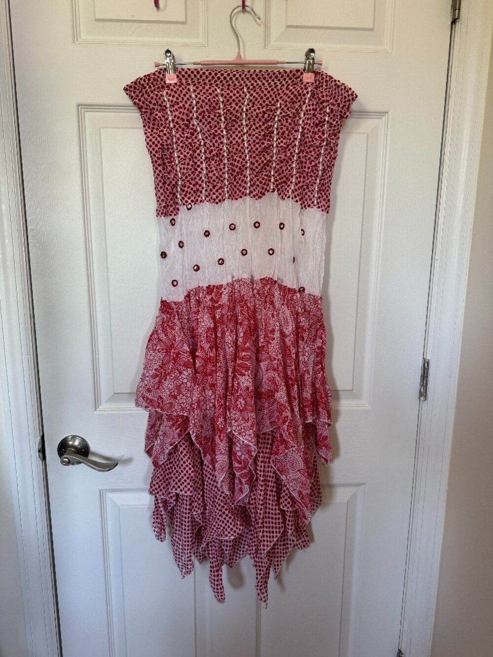 La Fille Red and White Dress